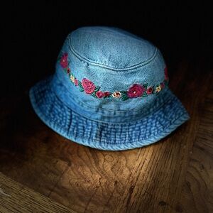 Vintage Gap Girls Y2K Boho Bucket hat Denim Cottagecore summer swim festival 90s